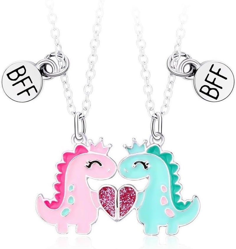 DOYYCA Best Friend Necklace Gifts Friendship Necklace Magnetic Matching Heart Unicorn Dolphin BFF Necklace for 2 Girls - Image 1